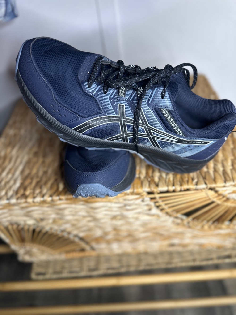 ASICS Men's Navy and Gray Athletic Running Shoes